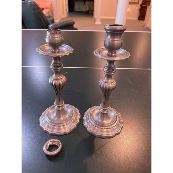 Pewter Metalars Italian Candlesticks - Picture 4 of 4